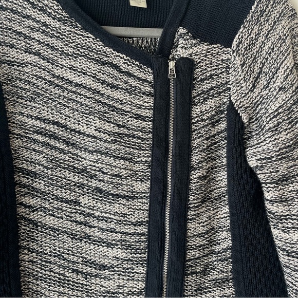 White + Warren asymmetric zip cardigan sweater women’s small luxury neutral - Picture 2 of 12